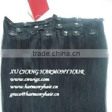 2015 WHOLESALE QUALITY 30 inch human hair extensions clip in