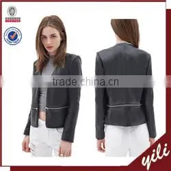 2015 new fashion ladys knitted fabric back zipper blue mini skirt