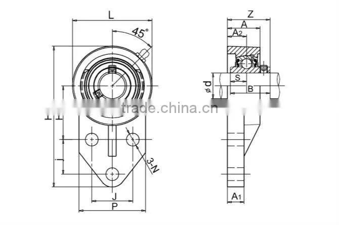 LDK Cast iron pillow block bearings ucfb 205