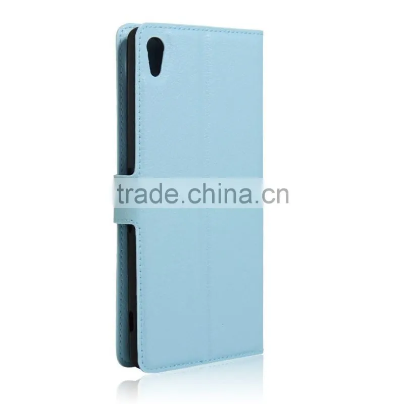 PU Leather Card Case Leather Mobile Back Cover Case For Sony C6