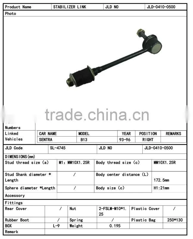 54618-58Y10 Automotive SENTRA Stabilizer Link