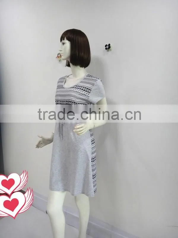 Grey contracted bowknot nightgown women