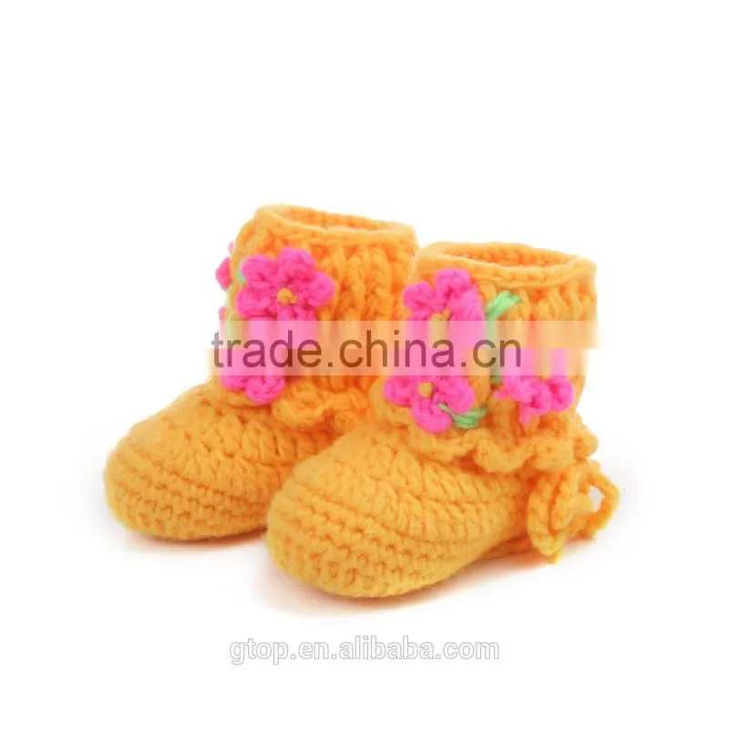 Baby Handmade Crochet Boots Shoes Supplier for 1-10 months old B-0023