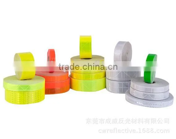 high visibility PVC crystal blue white reflective tape for sew on safe clothing