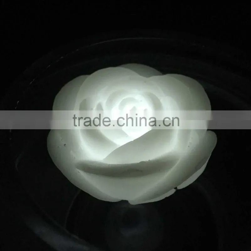 Reusable Battery Operated Real Wax LED Floating Rose candle with white light