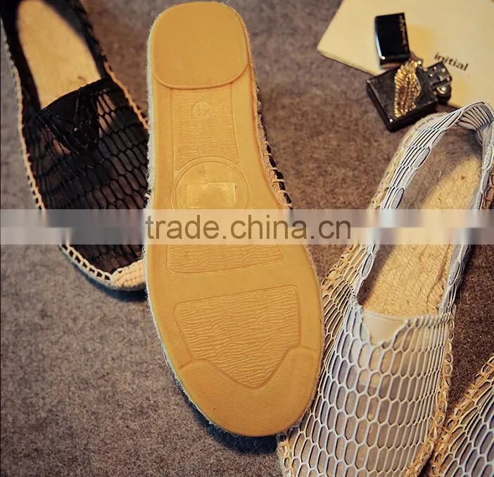 Men Canvas mesh Slip-On Espadrille Casual Shoes With Jute Sole