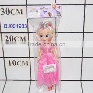 Cute fashion princess doll plastic musical little barbiee girl