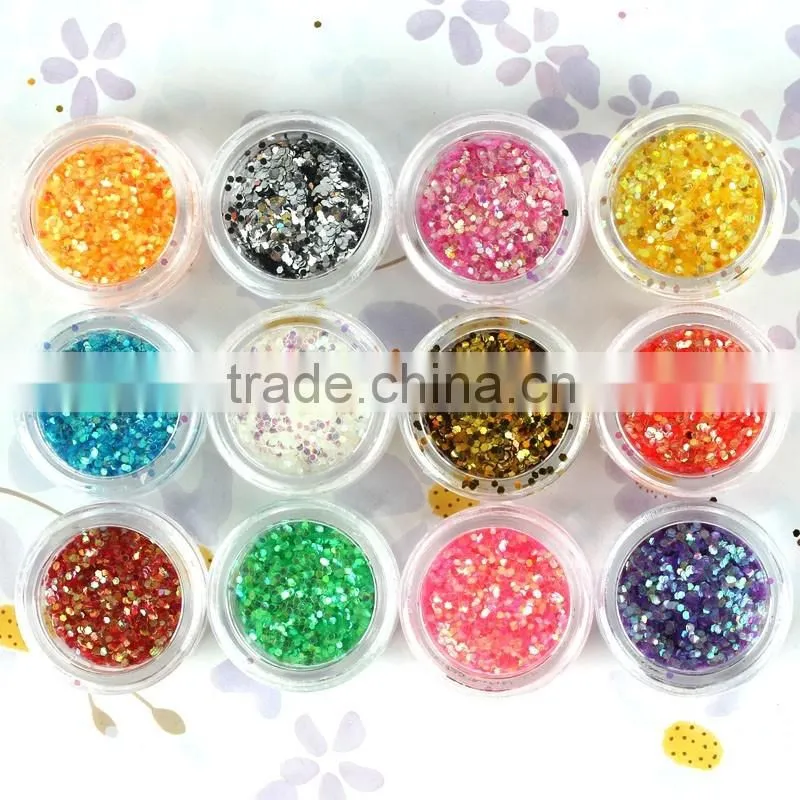 2015 various shapes 12pcs colorful 3d nail art decoration