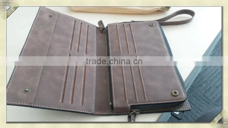 vintage style custom good craft multi-pocket Leather Card holder