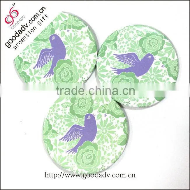 Circular stripes tinplate cosmetic mirror