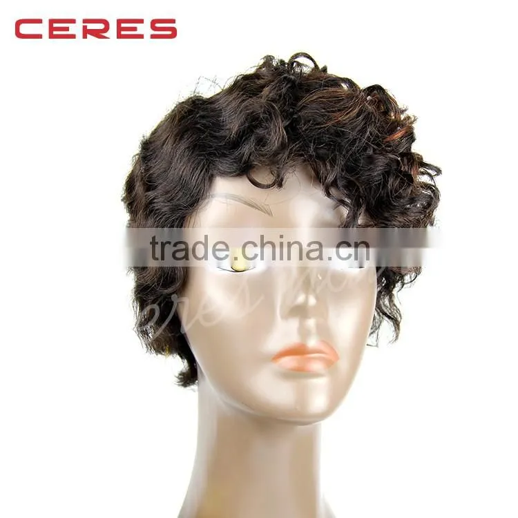 short wigs for black woman 100% human hair lace front wig