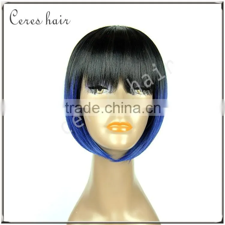 1B/Blue mixed ombre color 100% Futura wig short bob hairstyle wig at cheap price