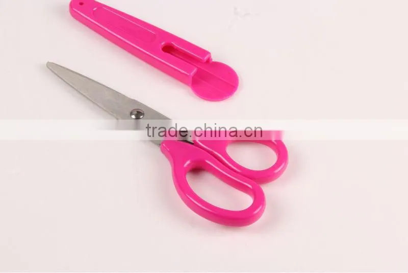 Hot selling stationery scissor with safety cap