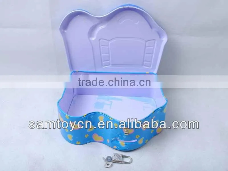 Cartoon rabbit metal money box with key