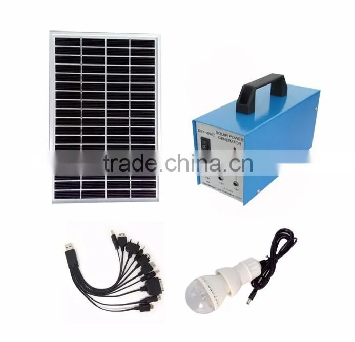 10W 20W 30W mini solar home lighting system / portable DC solar kits for camping
