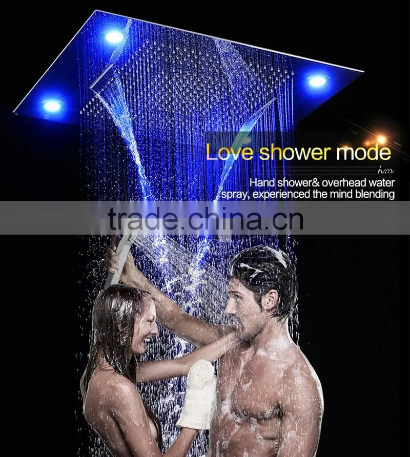 shower with led light color remote control multiple function led light shower rainfall waterfall water curtain