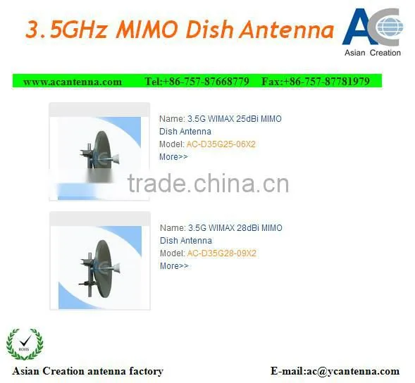 3.5G WIMAX 28dBi MIMO Dish Antenna