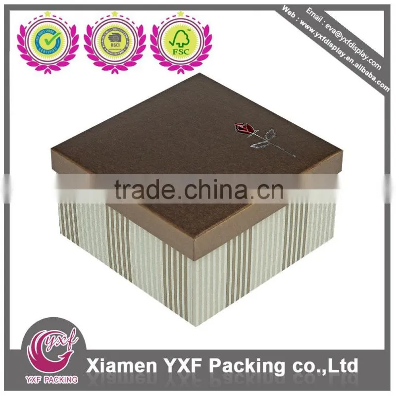Paper gift box with ribbon for wine packaging