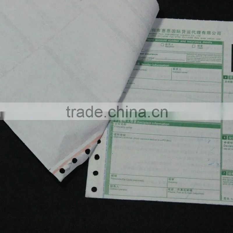 multi-colour printing paper barcode consignment note