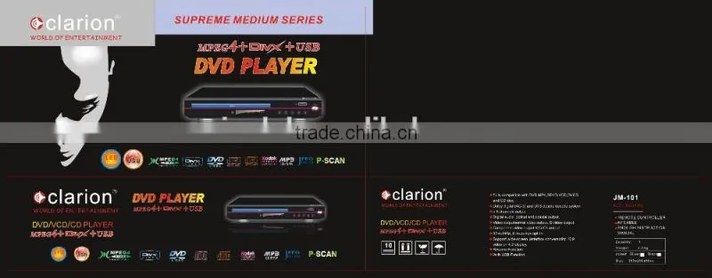 8 languages and 32 subtitles PAL / NTSC. Multi-region setup dvd player with USB