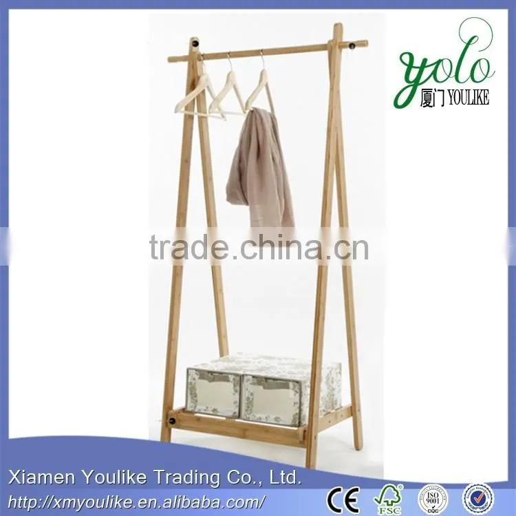 Hot Sale Heated Wooden Coat Rack Wooden Bamboo Clothes Tree