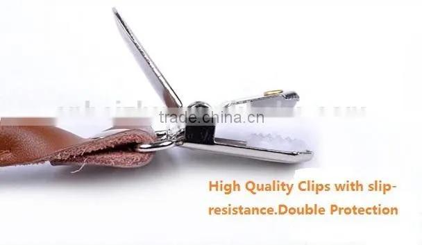 High Quality Genunine Leather Fittings Kids Suspender Clips