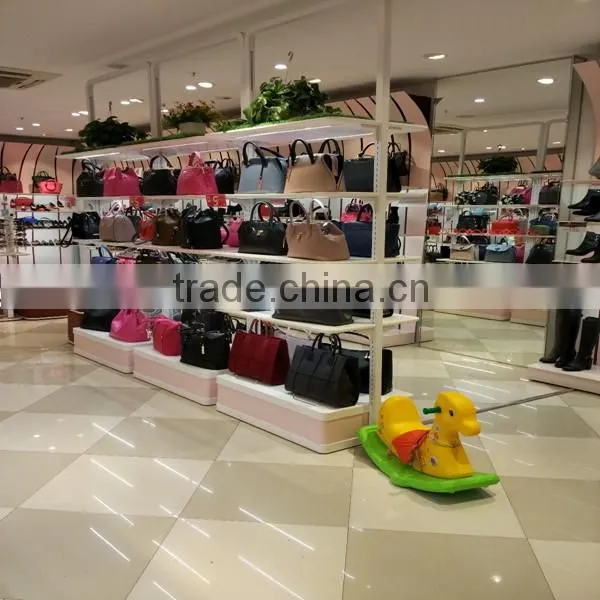 wooden handbag and shoe display stand and shelf