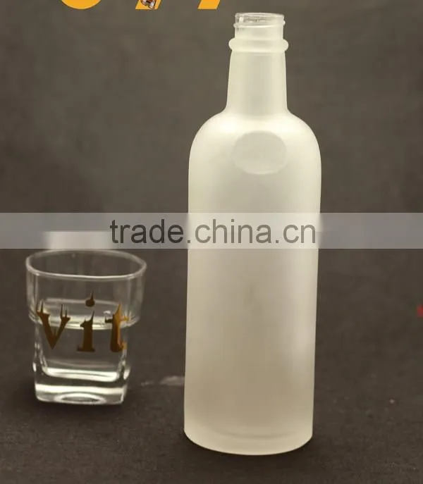 High quality frosted glass bottle tequila glass bottle fancy glass bottle