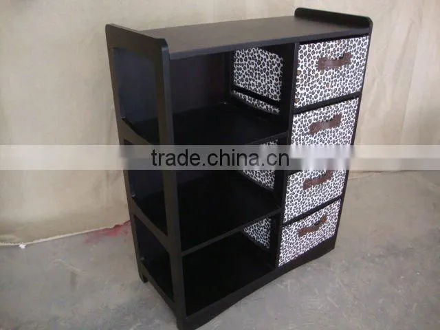 nice Wooden cabinet with willow baskets,home furniture,rattan drawers