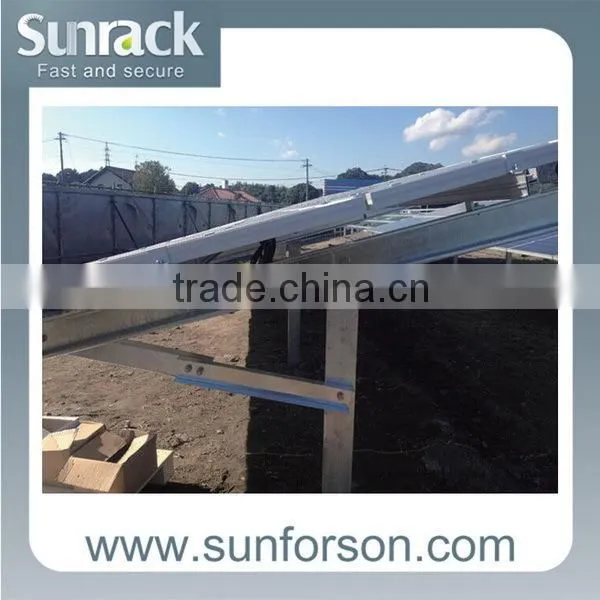 Aluminum pile solar panel ground mount racking