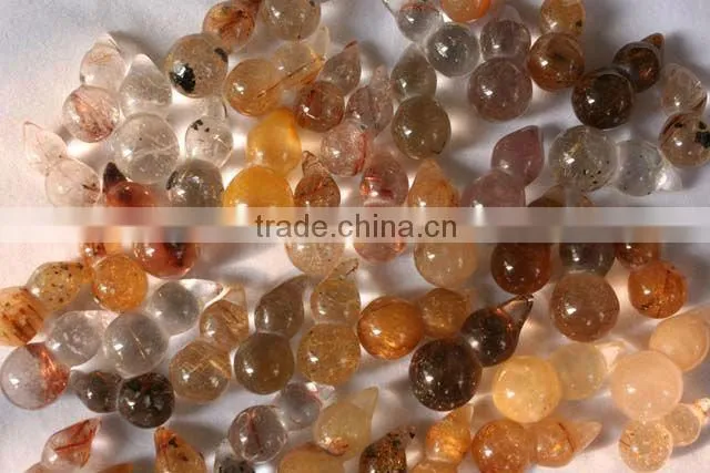 Rare Rutilated Quartz Rock Crystal GOURD Carving