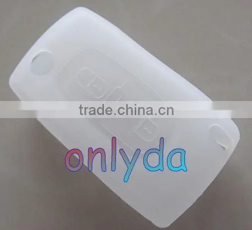 High quality hot sale white Peugeot remote key silicon cover silicone protect cover for car key