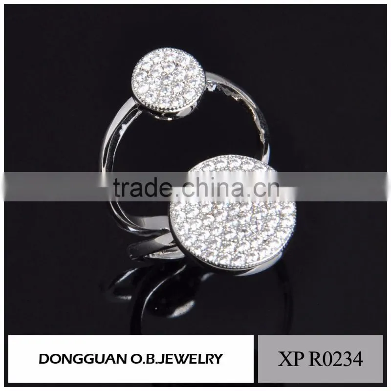 Popular 925 Sterling Silver ring Wedding adjustable Ring plated white gold