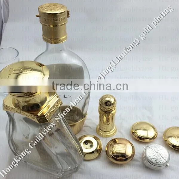 Die casting gold plated zamac metel liquor caps for wine packing,screw top bottle cap,Metal Liquor Caps,Zamac Liquor Caps