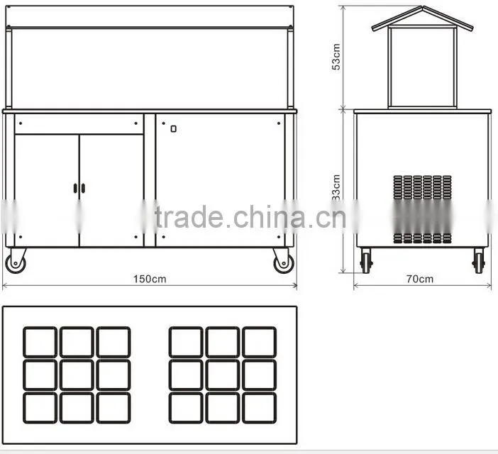 Marble slab Topping Bar Cabinet Refrigerator With Italy Compressor high capacity