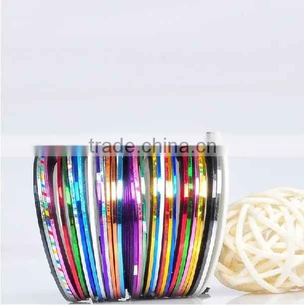 Mixed Color Rolls Glittered Striping Tape Line DIY Nail Art Tips Decoration Sticker Nail Tape