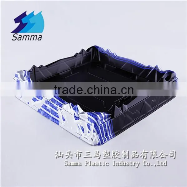 KW-0011FG-B Printed Plastic Container,Container with Transparent Cover, Food Plastic Container