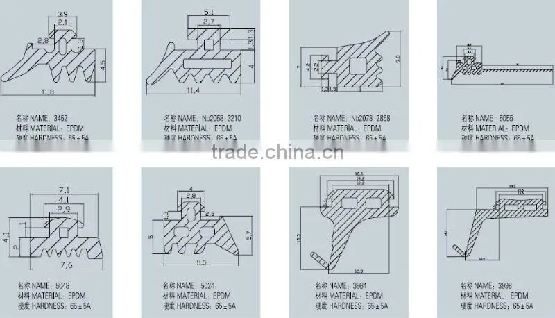EPDM rubber profile for Aluminum windows&doors