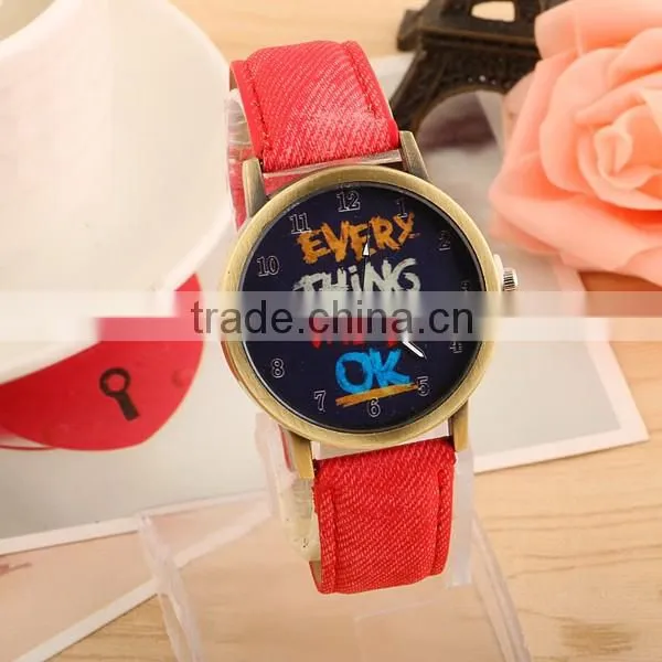 New Arrivals Mixed Color Everything Will Be Ok Watch Leather