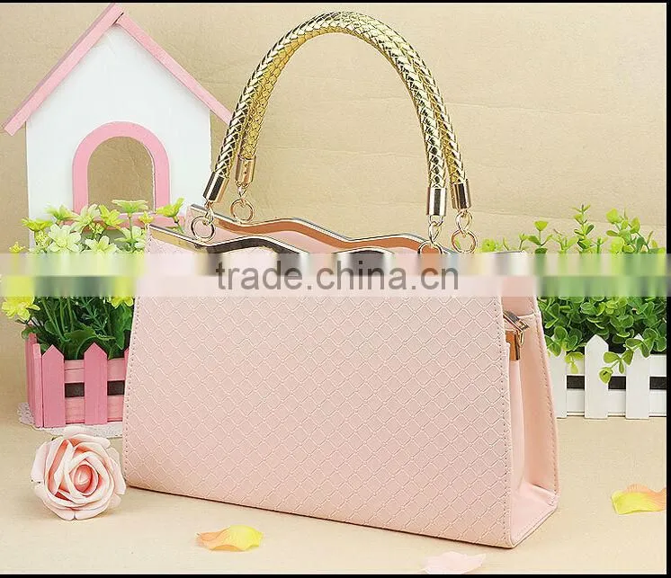 New fashion women PU handbag hard leather handbag
