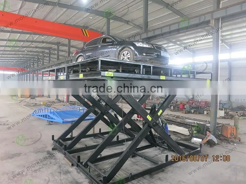 Hot sale hydraulic car scissor lift /scissor car lift elevator add turntable