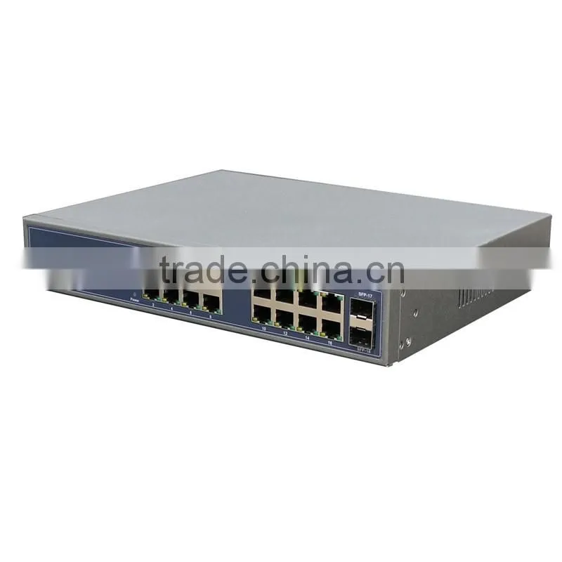 2 Port SFP + 16 Port 10/100Mbps Rack-mount Fiber Switch