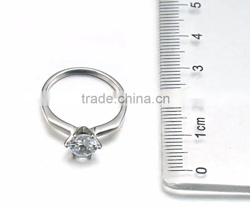 Classic Women Jewelry Silver Never Fade Diamond Stainless Steel Finger Ring