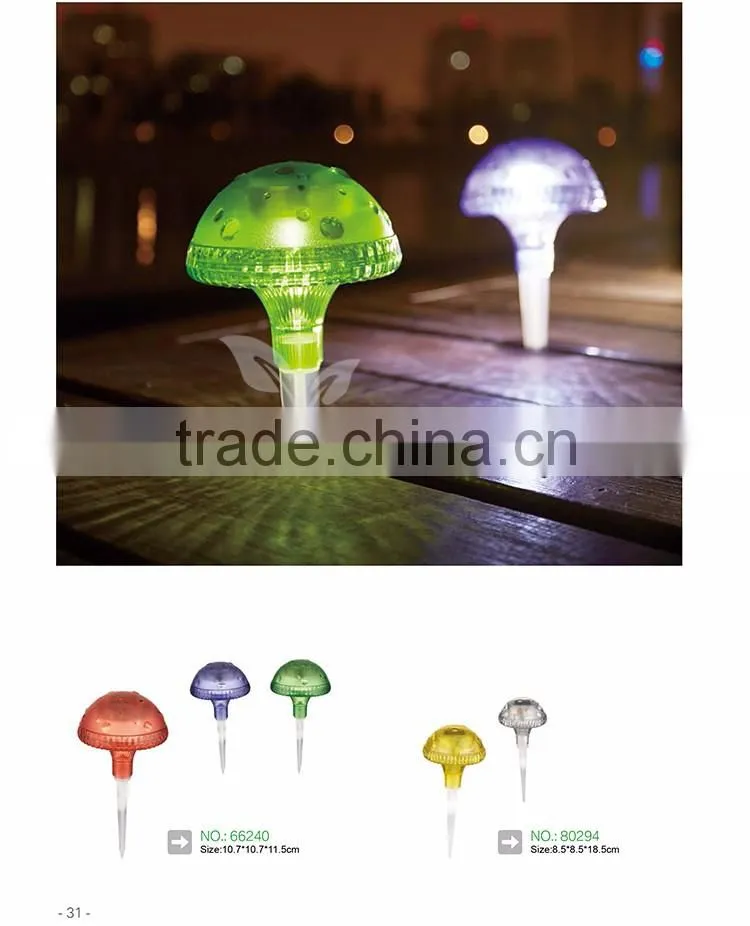 lamps design transparent Mushroom fancy design, Rechargeable solar power lamps, plastic landscape lamps