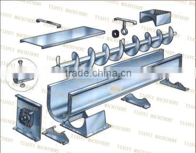 Screw / auger conveyor for concrete transporter