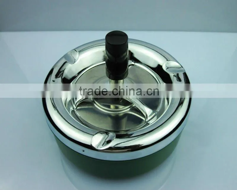 crystal rhinestone metal round ashtray