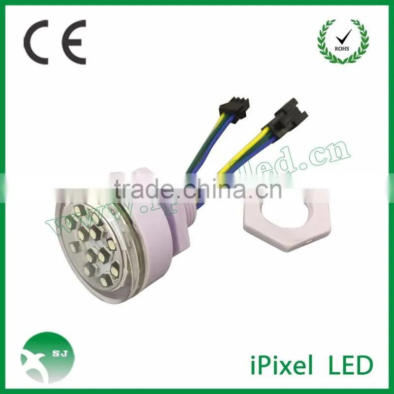 dc12v/24v outdoor fairground 38mm 12led rgb pixel led camaleon