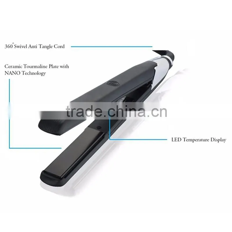 Salon use&home use hair straightener with PTC heat, hair iron 230c, 3D painting hair iron ceramic hair straightener brush lcd