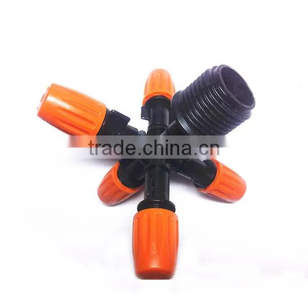 iLOT flux and misting range adjustable irrigation spiker, dripper atomizer