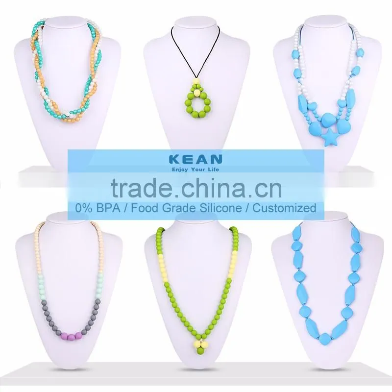 2016 newest design gold necklace silicone flower necklace